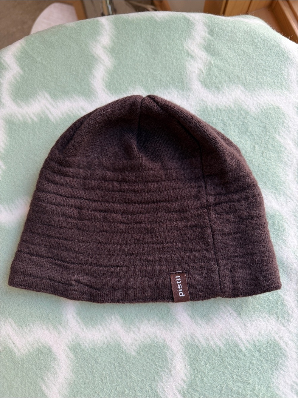 pistil Dark Brown Ribbed Knit Beanie unisex ine size